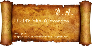 Miklóska Alexandra névjegykártya